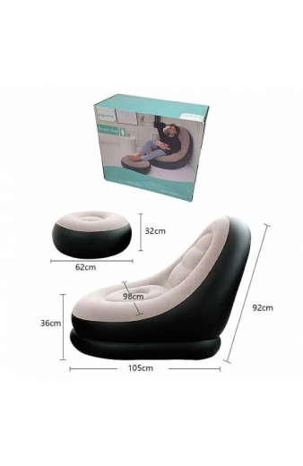 Senyoubao Φουσκωτή Πολυθρόνα με Υποπόδιο Μονή - Inflatable Leisure Sofa Chair and Footstool Single Size