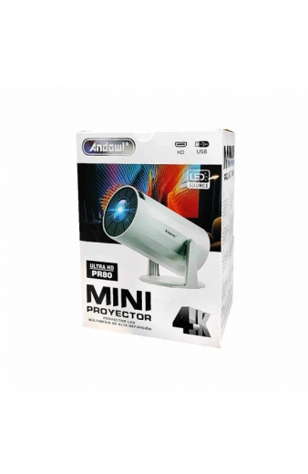 Andowl Μίνι LED Προτζέκτορας 4Κ Ultra HD USB PR80 - Mini Projector Full HD