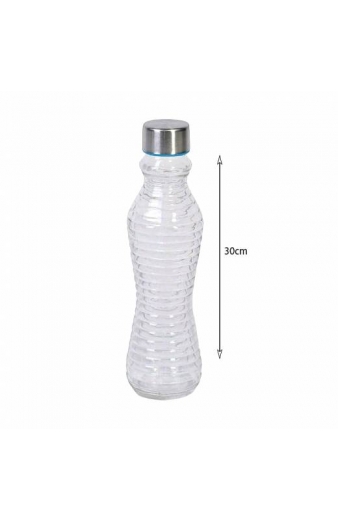 Sidirela Μπουκάλι Νερού Γυάλινο με Βιδωτό Καπάκι Διάφανο 1000ml - Glass Bottle