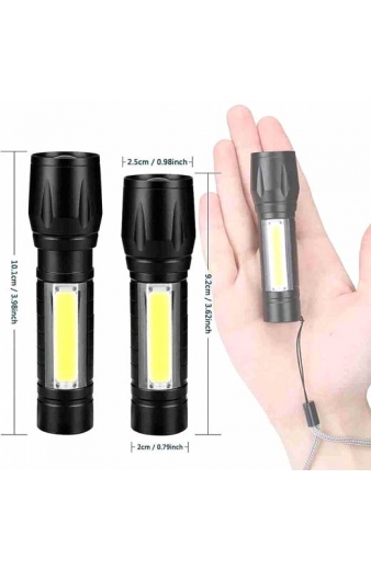 Μίνι Φακός Επαναφορτιζόμενος LED Τσέπης USB Charge 9cm - Small Flashlight