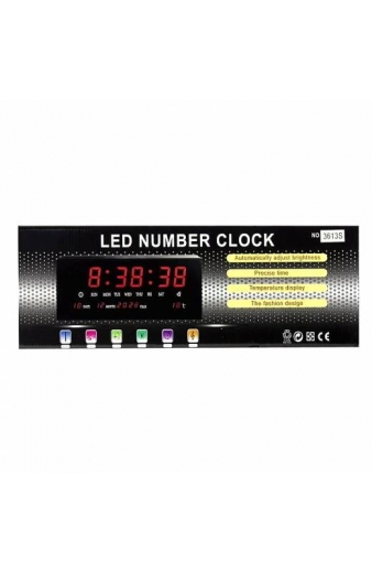 Ψηφιακό ρολόι τοίχου LED με κόκκινους χαρακτήρες LED 3615 - LED Number Clock