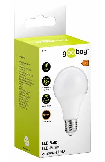 GOOBAY LED λάμπα bulb 65378, E27, 8.5W, 3000K, 806lm