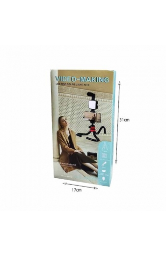 Τρίποδο Εύκαμπτο με Μικρόφωνο - Video making LED ring selfie light kits