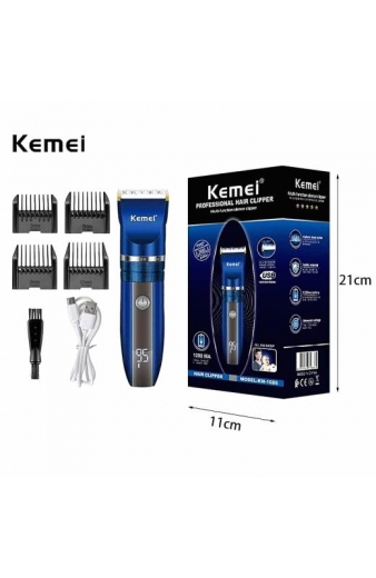 Kemei Επαγγελματική Επαναφορτιζόμενη Κουρευτική Μηχανή Μαύρη KM-1086 - Professional Hair Clipper