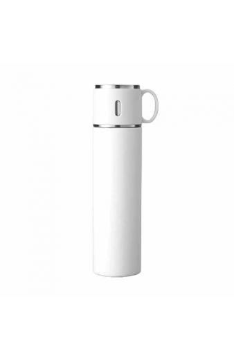 Φορητό παγούρι-θερμός με κούπα - 500ml - 954156 - White