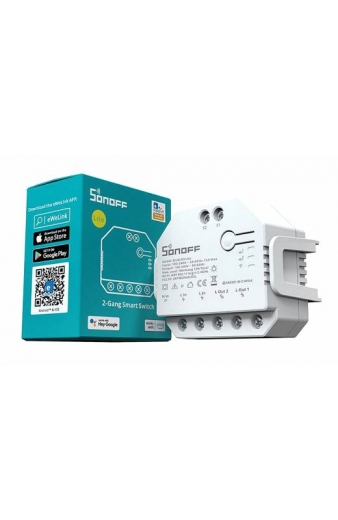 SONOFF smart διακόπτης DUALR3 Lite, 2-Gang, Wi-Fi, 15A, λευκός