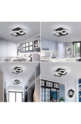 POWERTECH LED φωτιστικό οροφής HLL-0079, 20W, 4000K, 24x20cm, μαύρο