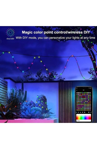 POWERTECH smart LED καλωδιοταινία HLL-0132, RGB, IP44, Bluetooth, 15m