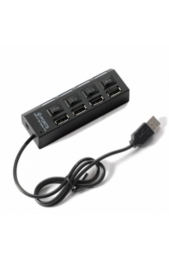 USB Hub 2.0 Hi-Speed 4 Θέσεων με διακόπτες ON/OFF