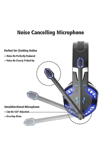 Gaming ακουστικά, με ήχο surround, μικρόφωνο ακύρωσης θορύβου και led φωτισμό Kotion Each G2000