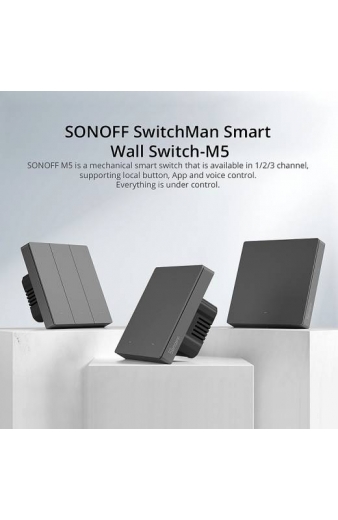 SONOFF smart διακόπτης M5-2C-86, διπλός, WiFi, γκρι