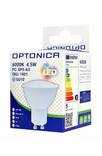OPTONICA LED λάμπα spot 1901, 4.5W, 6000K, GU10, 320lm