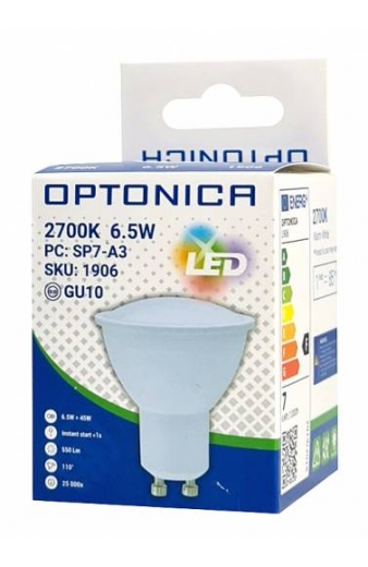 OPTONICA LED λάμπα spot 1906, 6.5W, 2700K, 550lm, GU10