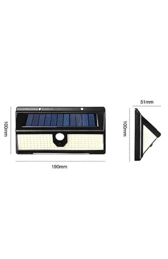 Ηλιακό Φωτιστικό Επιτοίχιας Τοποθέτησης με Ανιχνευτή Κίνησης σε Μαύρο Χρώμα CL-S190 190SMD - Solar body sensor lamp