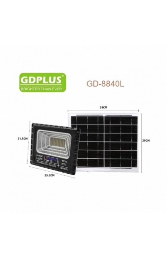 Ηλιακός προβολέας τοίχου με τηλεχειριστήριο 40W GD-8840L GDPLUS – Solar light