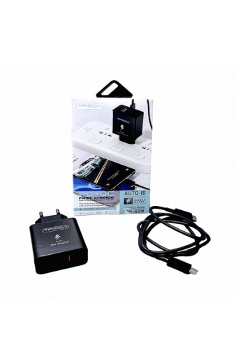 Treqa 35W Σούπερ γρήγορος φορτιστής κινητού με θύρα USB-C και καλώδιο δεδομένων Type-C CH-639 - PD+QC Fast charger